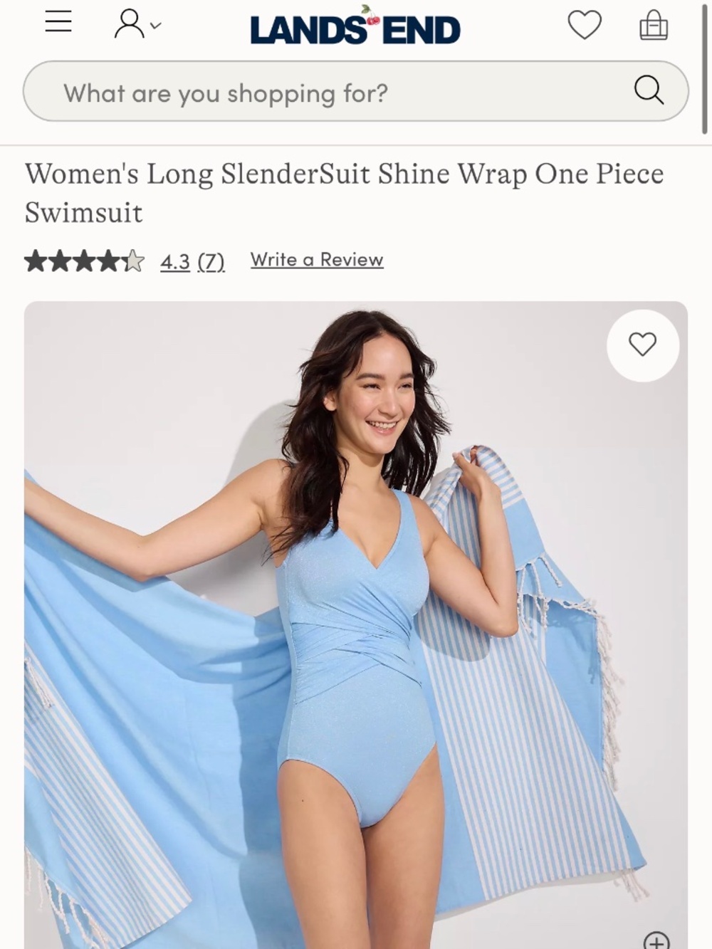 Lands End Wrap One Piece Swimsuit